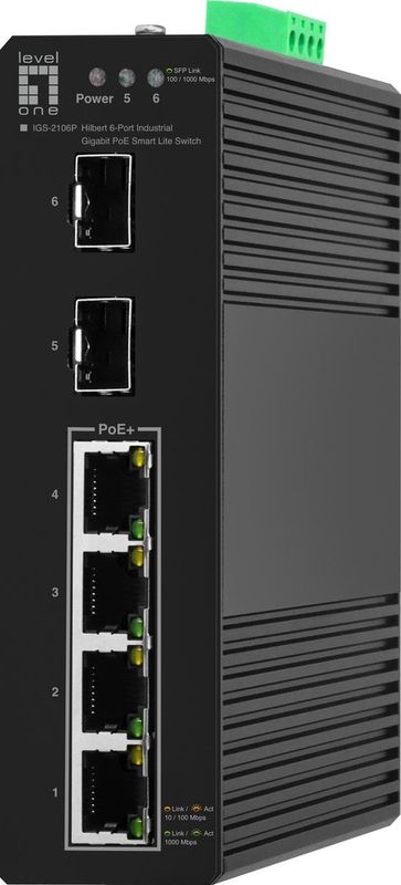LevelOne IGS-2106P netwerk-switch Managed L2 Gigabit Ethernet (10/100/1000) Power over Ethernet (PoE) Zwart
