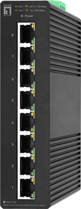 LevelOne - IGS-2108 - Netwerkschakelaar - Zwart - 8 Poorten - 10/100/1000Mbps