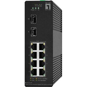 LevelOne - IGS-2110P - Netwerkschakelaar - Zwart - 10 Poorten - PoE