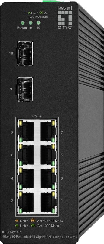 LevelOne - IGS-2110P - Netwerkschakelaar - Zwart - 10 Poorten - PoE