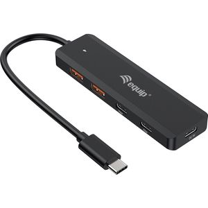 Equip - Aquip USB-Hub 4-Poorts - Zwart - USB-C, USB-A
