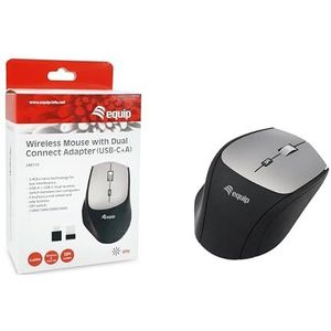 Equip Optische Maus kabellos Dual Adapter USB-C+A  R+L  sw