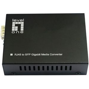 LevelOne Netwerk Media Converter 1000 Mbit/s Zwart - 1 Poort