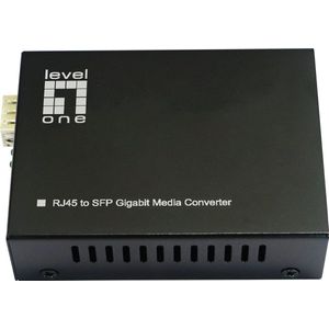 LevelOne Netwerk Media Converter 1000 Mbit/s Zwart - 1 Poort