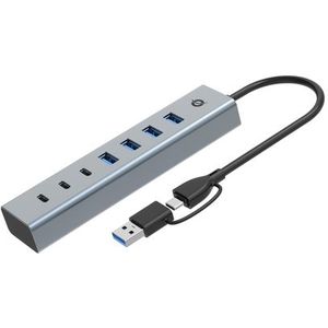 Conceptronic - Hubbies 20g - Hub - Aluminium - USB 3.2 Gen 1 - 7 Poorten