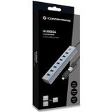 Conceptronic HUBBIES21G interface hub USB 3.2 Gen 1 (3.1 Gen 1) Type-A 5000 Mbit/s Grijs