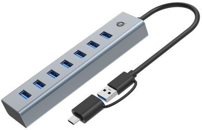 Conceptronic HUBBIES21G interface hub USB 3.2 Gen 1 (3.1 Gen 1) Type-A 5000 Mbit/s Grijs
