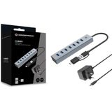Conceptronic - USB-Hub 7-Poorts - Grijs - 5Gbps - Incl. PW.adapter