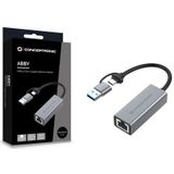 Conceptronic - ABBY08G - Netwerkkaart - Ethernet - 5000 Mbit/s - USB Type-A en Type-C