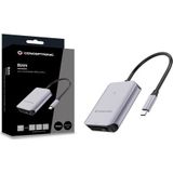 Conceptronic BIAN09G geheugenkaartlezer USB 3.2 Gen 2 Type-C Grijs