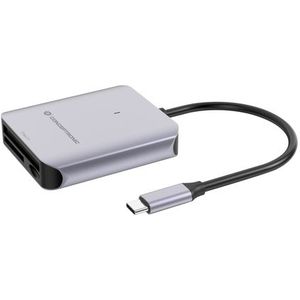 Conceptronic BIAN09G geheugenkaartlezer USB 3.2 Gen 2 Type-C Grijs