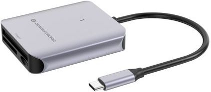 Conceptronic BIAN09G geheugenkaartlezer USB 3.2 Gen 2 Type-C Grijs