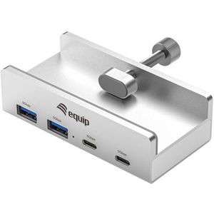 Equip - 128967 - USB-Hub - Zilver - 4-Port 3.2/C - Docking Station