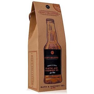 MEN'S WORLD - Birch & Cedar - Bad- en Douchegel - 360 ML - Bierfles Look Geschenkverpakking