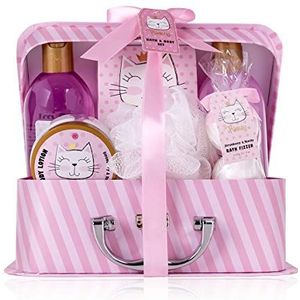 Cadeau Meisje 3 Jaar T/M 8 Jaar - Badset Kinderen - Princess Kitty In Roze Koffer - 4 Jaa - 5 Jaa