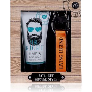 Accentra -Heren bathset - Hipster style - Hair & Bodywash en sleutelhanger