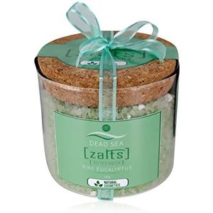 Accentra Zalts Dode Zee badzout in een glas met kurksluiting - 540g Dode Zeezout MADE in GERMANY verrijkt met sparrennaald en eucalyptusolie