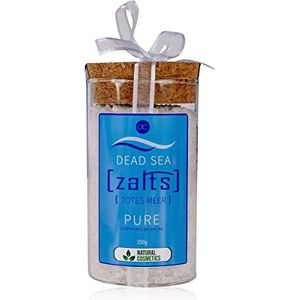 Accentra Zalts Dode Zee badzout in een glas met kurksluiting - 250 g puur Dode Zeezout MADE in GERMANY