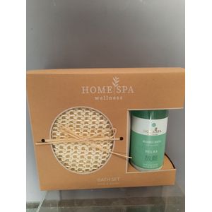 home spa wellness - bath set lotus jojoba - bubble bath sisal spons