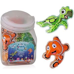 Accentra Mini-Duschgel ""Under the Sea"" Schildkröte & Clownfisch, 24 Stück Duschgel a 50ml im Bonbonglas, ideal als Tombola Preis, Gastgeschenke zum Kindergeburtstag oder Hochzeit, Großpackung