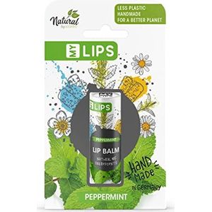 Accenta Handgemaakte lippenbalsem MY LIPS in papieren tube incl. geschenkdoos, Naturel van accentra, Natuurlijke ingrediënten met amandelolie, zonder plastic, Pepermuntgeur