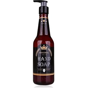 accentra AC BREW Handzeep in fles bierfleslook, 330 ml, handzeep in pompdispenser, vloeibare zeep, eiken- en citrusgeur - navulbaar