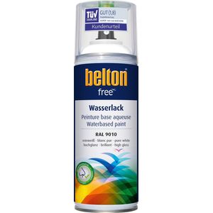 Spuitbus Belton Free Ral 9010 Reinweiss (waterbasis) 400 ml