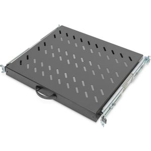 Digitus DN-19 TRAY-2-600-SW 19 inch Apparaatbodem voor patchkast 1 HE Uittrekbaar Geschikt voor kastdiepte: 600 mm Zwar