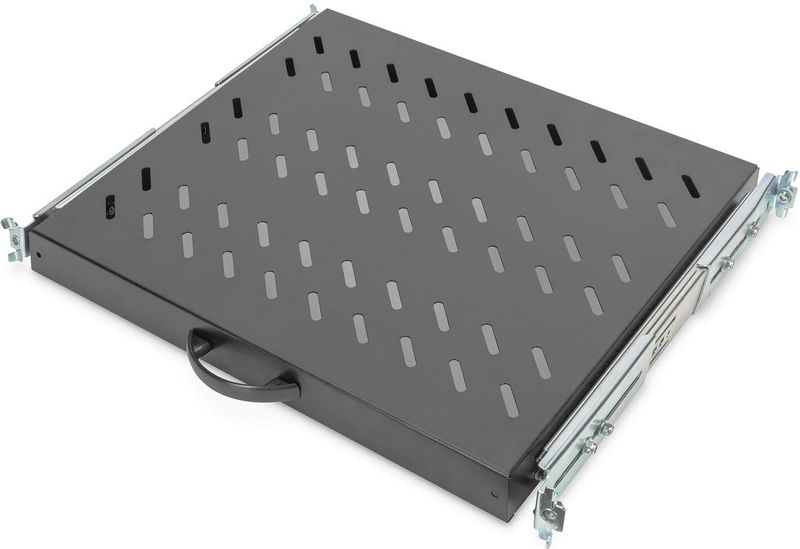 Digitus DN-19 TRAY-2-600-SW 19 inch Apparaatbodem voor patchkast 1 HE Uittrekbaar Geschikt voor kastdiepte: 600 mm Zwar