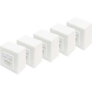 Digitus DN-9006/B5-N Netwerkdoos Opbouw (op muur) CAT 6 2 poorten Zuiver wit 5 stuk(s)