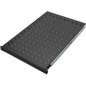 DIGITUS Uittrekbaar legbord - 19-inch - 1U - Voor- en achterbevestiging - Draagvermogen 65 kg - Voor netwerk- en serverkasten - Vanaf 1000 mm kastdiepte - Zwart