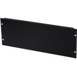 DIGITUS DN-19 BPN-04-SW afdekplaat, 19 inch, 4U, afdekking voor netwerk- en serverkasten, met bevestigingsmateriaal, plaatstaal, gepoedercoat, zwart