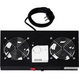 Digitus - Plug-in Ventilator - 2 Ventilatoren - Zwart - Accessoires voor Serverkasten