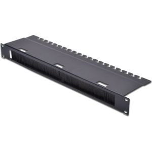 Assmann DIGITUS 1HE Kabelrangierpanel, Bürstenleiste, Schwarz