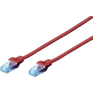 DIGITUS LAN Kabel Cat 5e - 2m - CCA Netzwerkkabel Mit RJ45 - U/UTP Ungeschirmt - Kompatibel zu Cat-6 & 5 - Rot