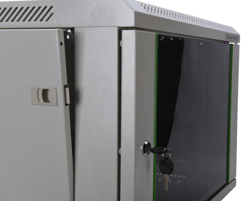 Digitus - 19 12U Wandbehuizing - Staal - IP20 - Vergrendelbare Glasdeur