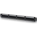 DIGITUS - Patchpaneel - 19 Inch - Cat-5e - 24 RJ45-poorten - Zwart - 1U Rackmontage