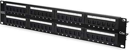 DIGITUS - Patchpaneel - 19 Inch - Cat-5e - 48 RJ45-poorten - Zwart