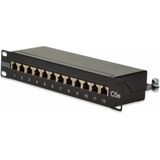 DIGITUS - Cat-5e Patchpaneel - 12 Poorten - RJ45 - 10-Inch Rack Mount - Zwart