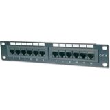 DIGITUS - Cat-5e Patchpaneel - 12 Poorten - RJ45 - 10-Inch Rack Mount - Zwart