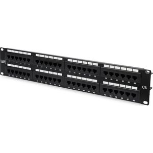 Digitus - Patch Panel - Zwart - 48 Poorts - Cat 6, Klasse E, Ongeschermd, 19" Rackmontage