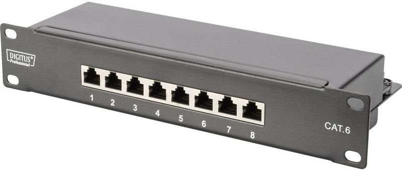 Digitus - 1U 8-Port Cat6 - Server Accessoires - Zwart - Afschermd