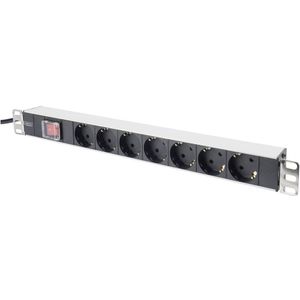 Digitus DN-19 PDU-7S 19 inch Stekkerdoos voor patchkast Geaarde contactdoos Met schakelaar