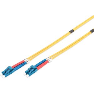 DIGITUS DK-2933-10 – Glasvezelkabel OS2 – 10 m – LC naar LC – Duplex Glasvezelkabel – 1/10 Gbit/s – SM Singlemode Glasvezel LAN-kabel – Vezeltype: 9/125 µ – Geel (Yellow)
