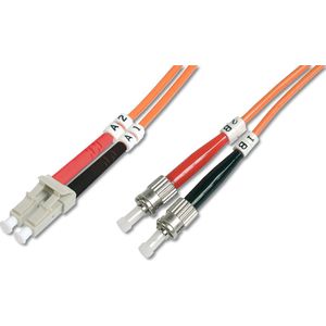 Digitus DK-2531-01 Glasvezel kabel 1 m OM2 LC ST Oranje