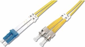 Assmann LWL Patchk., LC/ST OS2, Singlemode 09/125 µ, Duplex, 3m