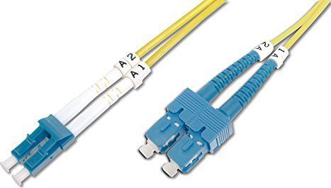 DIGITUS DK-2932-02 – Glasfaserkabel OS2 – 2 m – LC zu SC – Duplex LWL Kabel – 1/10 Gbit/s – SM Singlemode Glasfaser LAN Kabel – Fasertyp: 9/125 µ – Gelb (Yellow)