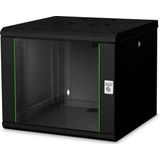 Digitus - DN-19 09U-6/6-SW - Wandkast - Zwart - 9 HE - 19 Inch Rek