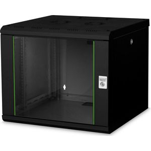 Digitus - DN-19 09U-6/6-SW - Wandkast - Zwart - 9 HE - 19 Inch Rek