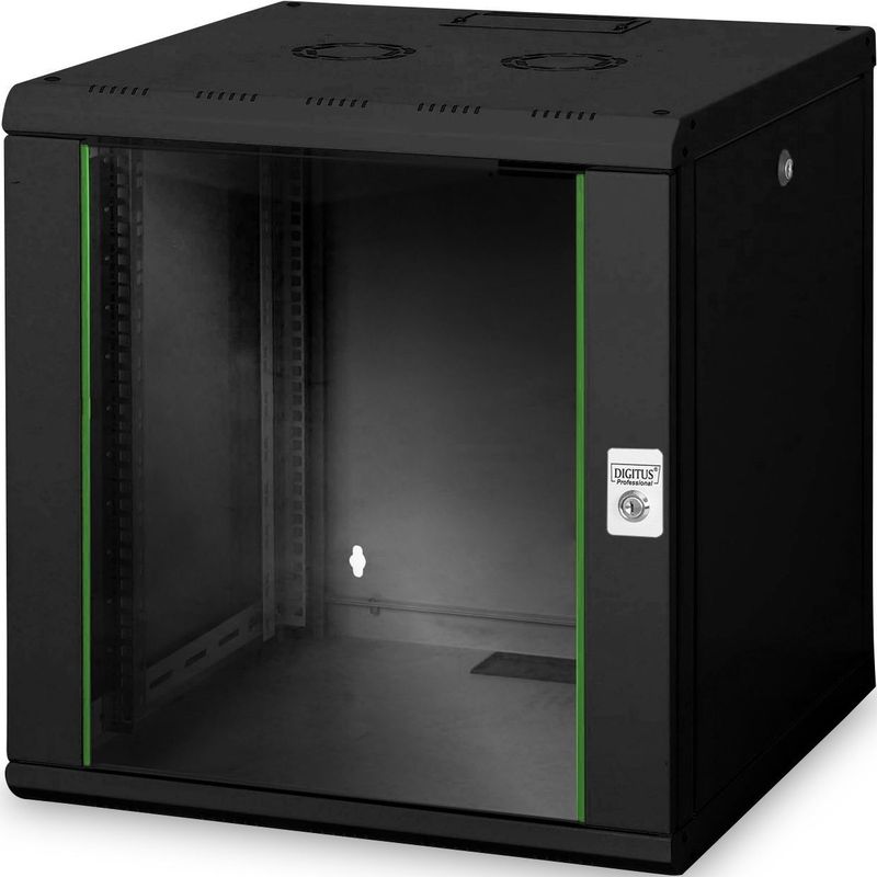 Digitus DN-19 12U-6/6-SW 19inch-wandkast (b x h x d) 600 x 643 x 600 mm 12 HE Zwart, Zwart (RAL 9005)